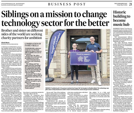 TechForGood UK features in the Yorkshire Post