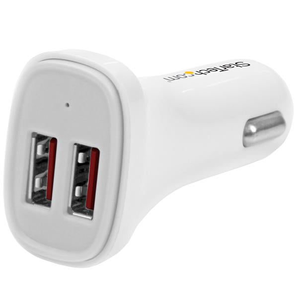 StarTech.com Dual-Port USB Car Charger - 24W/4.8A - White