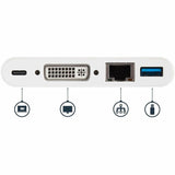 StarTech.com USB C Multiport Adapter to DVI-D (Digital) Video - 60W PD Passthrough/GbE/USB-A - Portable USB Type-C/Thunderbolt 3 Mini Dock
