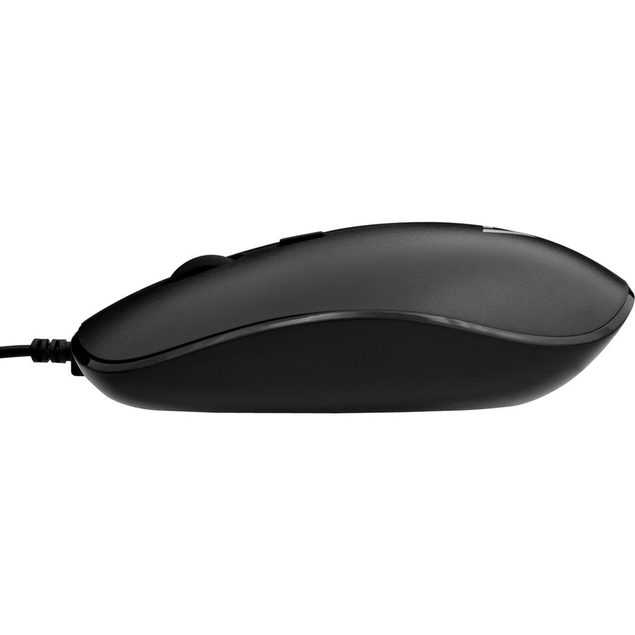 V7 MU200-1E Mouse - USB - Optical - 4 Button(s) - Black