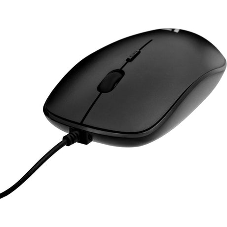 V7 MU200-1E Mouse - USB - Optical - 4 Button(s) - Black