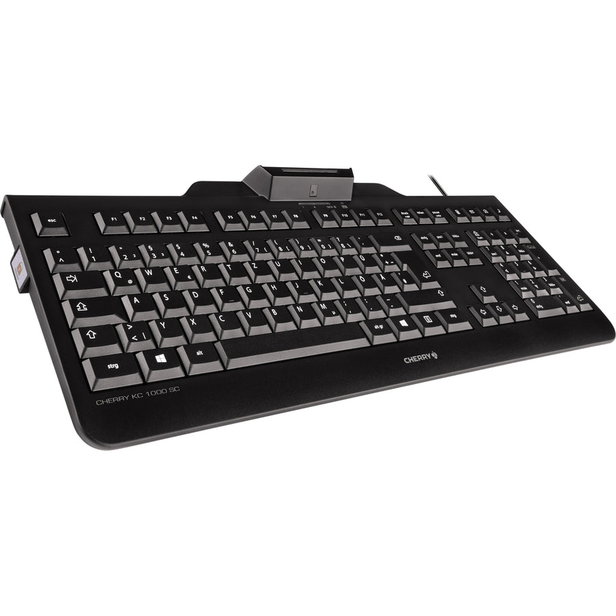 CHERRY KC 1000 SC Keyboard - Cable Connectivity - USB Interface - English (UK) - QWERTY Layout - Black
