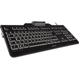 CHERRY KC 1000 SC Keyboard - Cable Connectivity - USB Interface - English (UK) - QWERTY Layout - Black