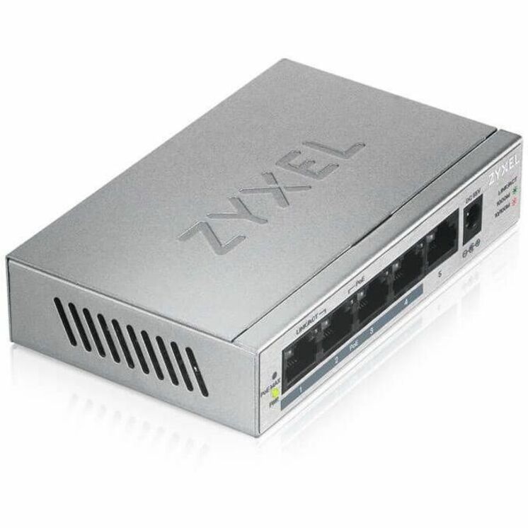 ZYXEL GS1005HP 5 Ports Ethernet Switch - Gigabit Ethernet - 1000Base-T - Silver