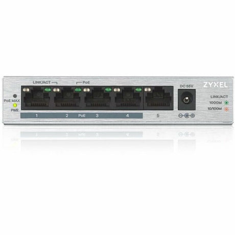 ZYXEL GS1005HP 5 Ports Ethernet Switch - Gigabit Ethernet - 1000Base-T - Silver