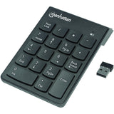 Numeric Keypad, Wireless (2.4GHz), USB-A Micro Receiver, 18 Full Size Keys, Black, Membrane Key Switches, Auto Power Management, Range 10m, AAA Battery (included), Windows and Mac, Three Year Warranty