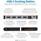 Tripp Lite series U442-DOCK5D-GY USB Type C Docking Station for Smartphone, Notebook, Tablet - 100 W