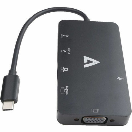 V7 V7UC-U3CRJ45HDVG-BLK USB Type C Docking Station for Desktop PC - 100 W - Black