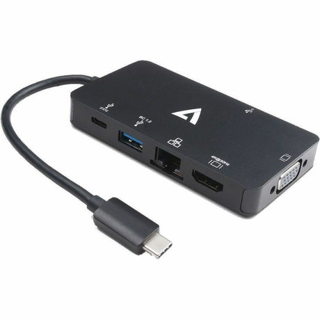 V7 V7UC-U3CRJ45HDVG-BLK USB Type C Docking Station for Desktop PC - 100 W - Black