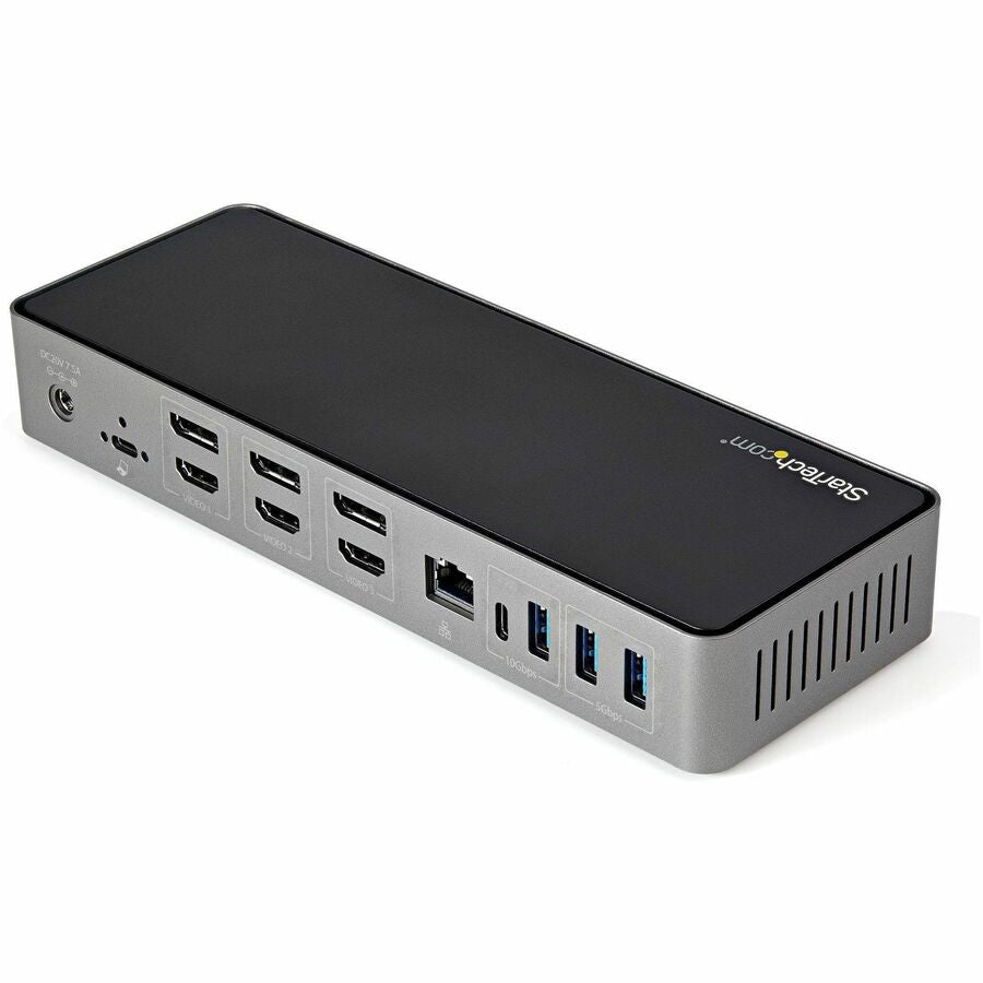 StarTech.com USB-C & USB-A Dock, Hybrid Triple Monitor Laptop Docking Station DisplayPort & HDMI 4K 60Hz/85W PD/6x USB/GbE, TAA