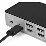 StarTech.com USB-C & USB-A Dock, Hybrid Triple Monitor Laptop Docking Station DisplayPort & HDMI 4K 60Hz/85W PD/6x USB/GbE, TAA