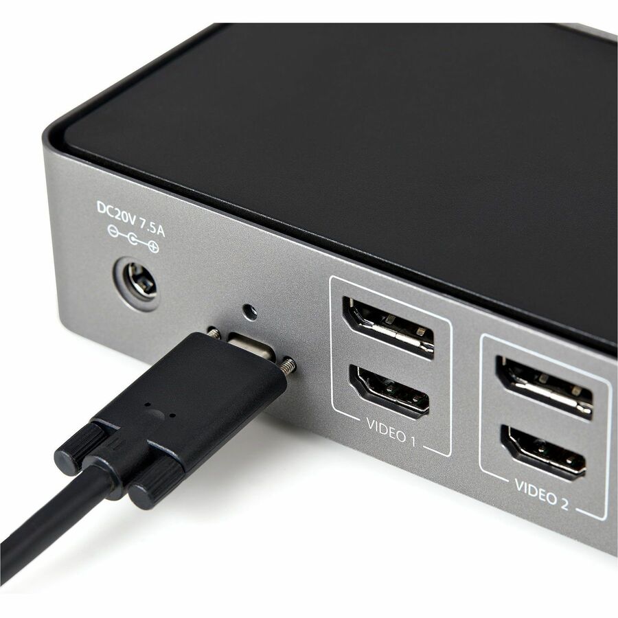 StarTech.com USB-C & USB-A Dock, Hybrid Triple Monitor Laptop Docking Station DisplayPort & HDMI 4K 60Hz/85W PD/6x USB/GbE, TAA