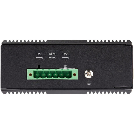 StarTech.com Industrial 5 Port Gigabit Ethernet Switch w/4 PoE RJ45 +2 SFP Slots 30W 802.3at PoE+ 12-48VDC 10/100/1000 Mbps -40C to 75C