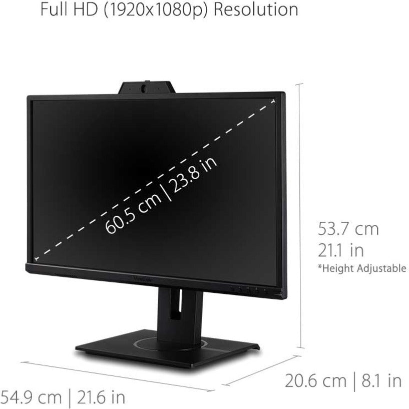 ViewSonic Graphic VG2440V 24" Class Webcam Full HD LED Monitor - 16:9 - Black