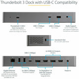 StarTech.com USB C Docking Station for MacBook Pro/Air-M1/M2/M3/M4 (Thunderbolt Compatible) - Dual HDMI/DisplayPort, 96W Power Delivery