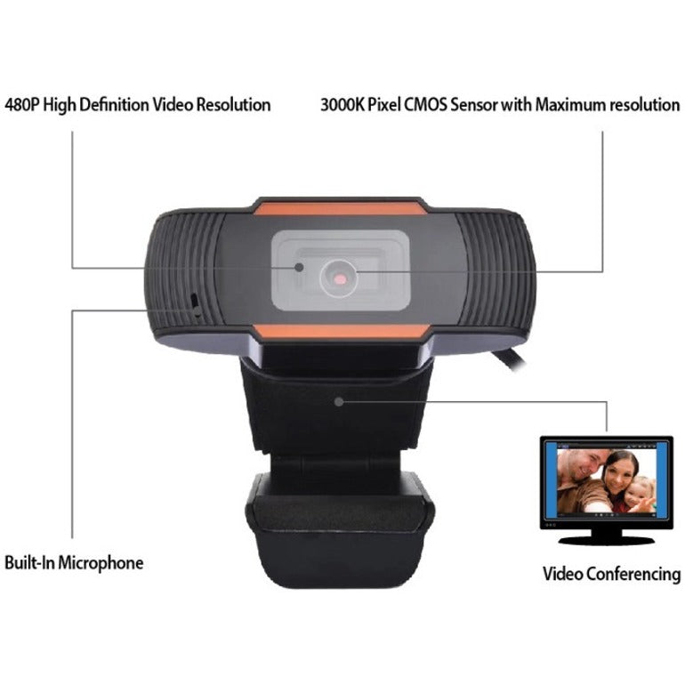 Adesso CyberTrack CyberTrack H2 Webcam - 0.3 Megapixel - 30 fps - Black - USB 2.0