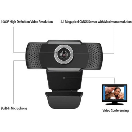 Adesso CyberTrack CyberTrack H4 Webcam - 2.1 Megapixel - 30 fps - Black - USB 2.0