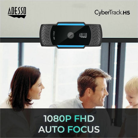 Adesso CyberTrack CyberTrack H5 Webcam - 2.1 Megapixel - 30 fps - Black, Blue - USB 2.0 - 1 Each