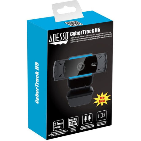 Adesso CyberTrack CyberTrack H5 Webcam - 2.1 Megapixel - 30 fps - Black, Blue - USB 2.0 - 1 Each