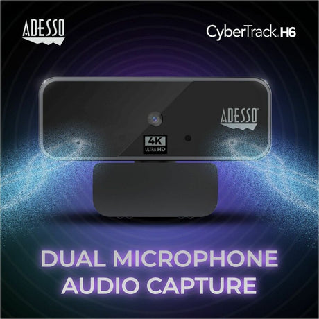 Adesso CyberTrack CyberTrack H6 Webcam - 8 Megapixel - 30 fps - Black - USB 2.0