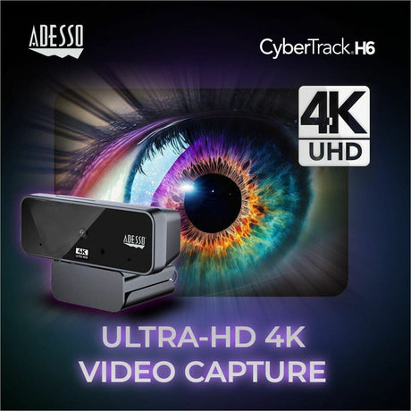 Adesso CyberTrack CyberTrack H6 Webcam - 8 Megapixel - 30 fps - Black - USB 2.0