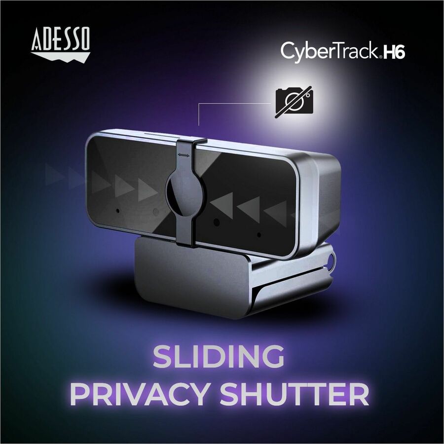 Adesso CyberTrack CyberTrack H6 Webcam - 8 Megapixel - 30 fps - Black - USB 2.0