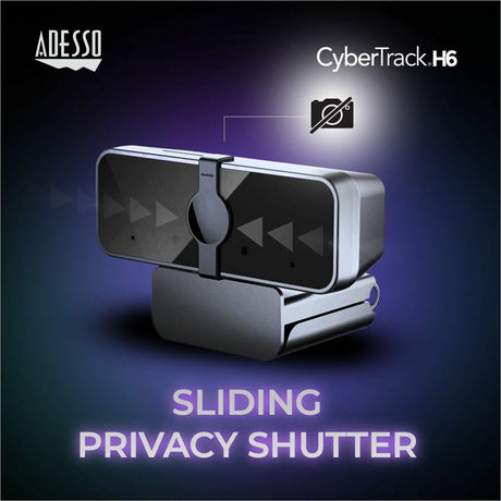 Adesso CyberTrack CyberTrack H6 Webcam - 8 Megapixel - 30 fps - Black - USB 2.0