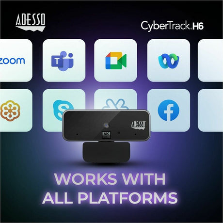 Adesso CyberTrack CyberTrack H6 Webcam - 8 Megapixel - 30 fps - Black - USB 2.0