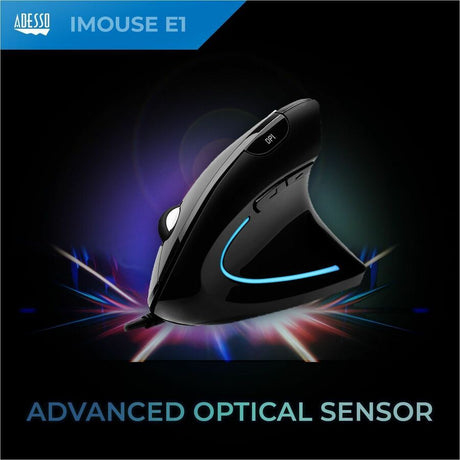 Adesso iMouse E1 Mouse - USB - Optical - 6 Button(s) - Glossy Black
