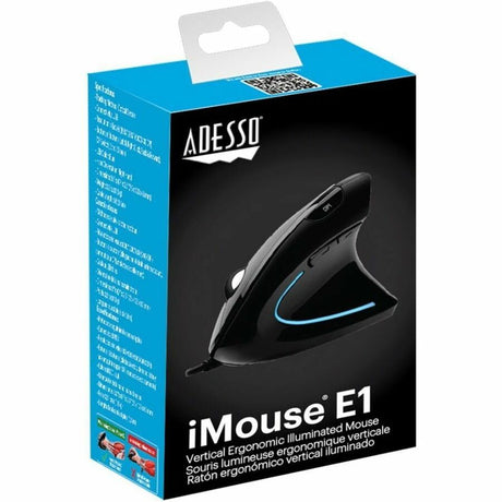 Adesso iMouse E1 Mouse - USB - Optical - 6 Button(s) - Glossy Black