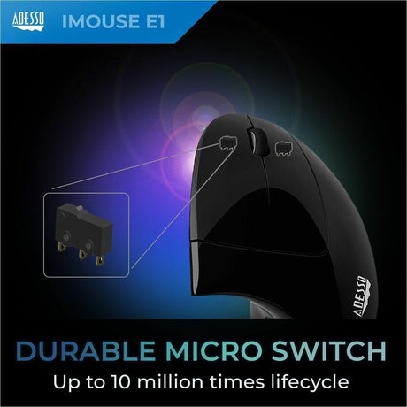 Adesso iMouse E1 Mouse - USB - Optical - 6 Button(s) - Glossy Black