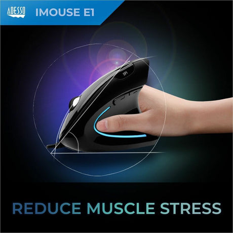 Adesso iMouse E1 Mouse - USB - Optical - 6 Button(s) - Glossy Black