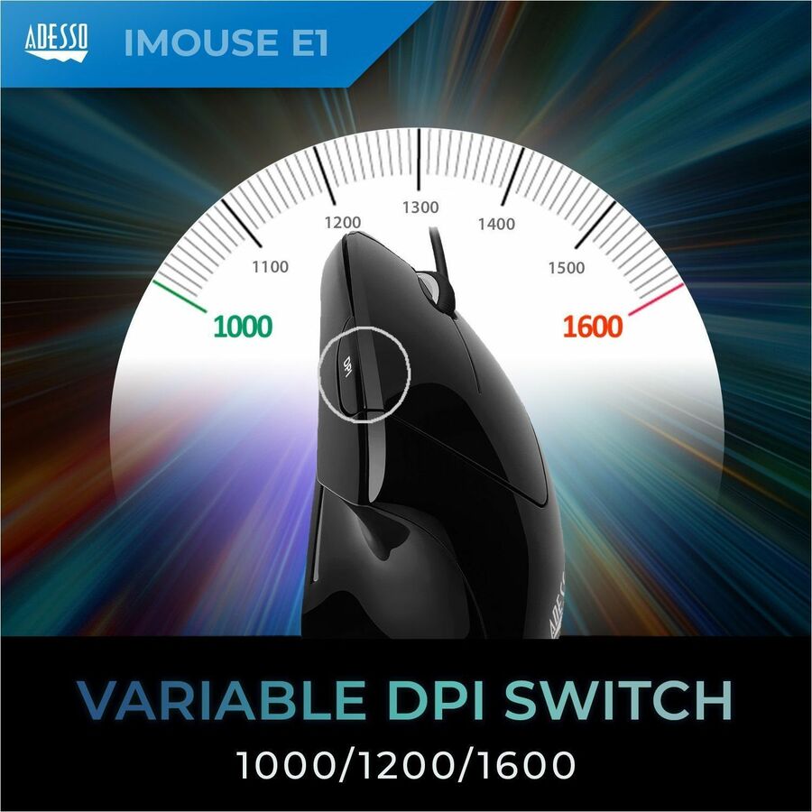 Adesso iMouse E1 Mouse - USB - Optical - 6 Button(s) - Glossy Black