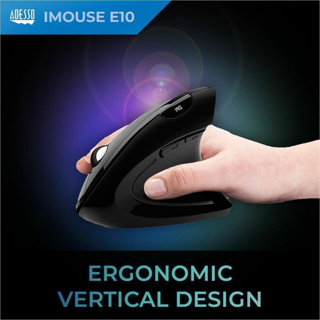 Adesso iMouse E10 Mouse - Radio Frequency - USB - Optical - 6 Button(s) - Black