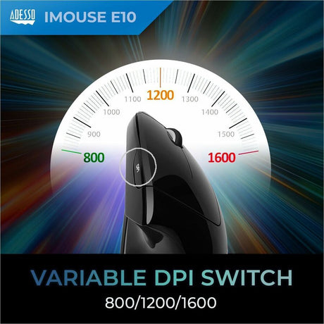 Adesso iMouse E10 Mouse - Radio Frequency - USB - Optical - 6 Button(s) - Black