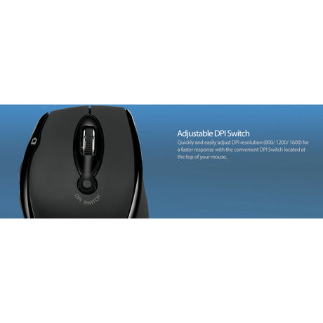 Adesso iMouse M20B Mouse - Radio Frequency - USB - Optical - 6 Button(s) - Black