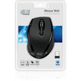 Adesso iMouse M20B Mouse - Radio Frequency - USB - Optical - 6 Button(s) - Black