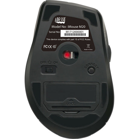 Adesso iMouse M20B Mouse - Radio Frequency - USB - Optical - 6 Button(s) - Black