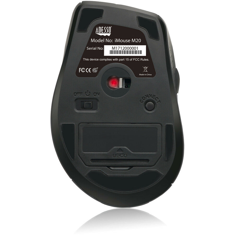 Adesso iMouse M20R Mouse - Radio Frequency - USB - Optical - 6 Button(s) - Red
