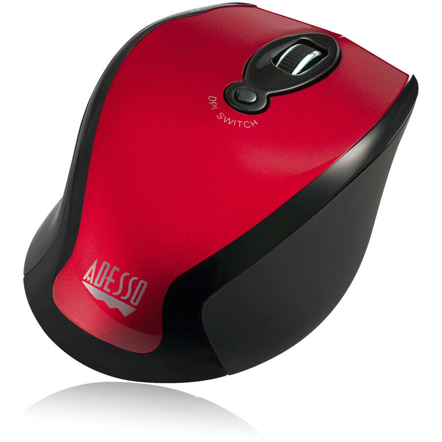 Adesso iMouse M20R Mouse - Radio Frequency - USB - Optical - 6 Button(s) - Red