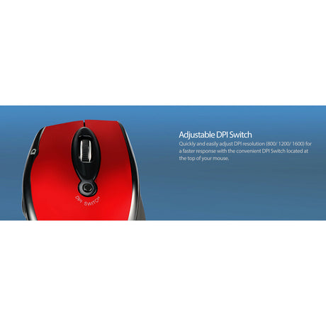 Adesso iMouse M20R Mouse - Radio Frequency - USB - Optical - 6 Button(s) - Red