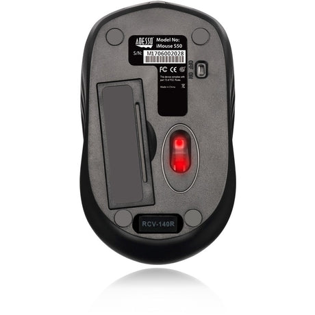 Adesso iMouse S50 Travel Mouse - Radio Frequency - USB - Optical - 3 Button(s) - Black