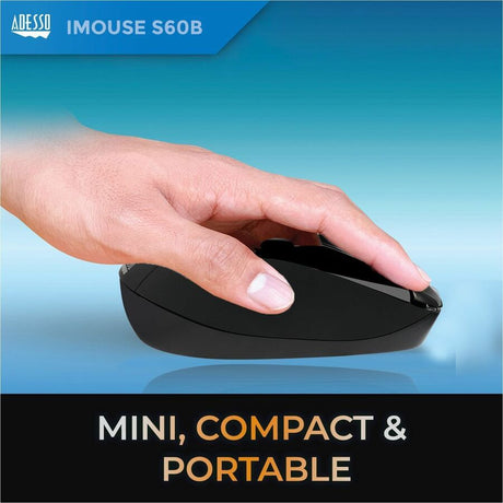 Adesso iMouse S60B Mouse - Radio Frequency - USB - Optical - 6 Button(s) - Black