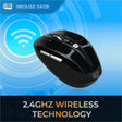 Adesso iMouse S60B Mouse - Radio Frequency - USB - Optical - 6 Button(s) - Black
