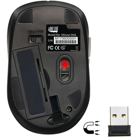 Adesso iMouse S60L Mouse - Radio Frequency - USB - Optical - 6 Button(s) - Blue