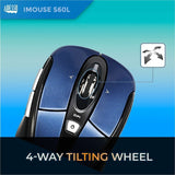 Adesso iMouse S60L Mouse - Radio Frequency - USB - Optical - 6 Button(s) - Blue