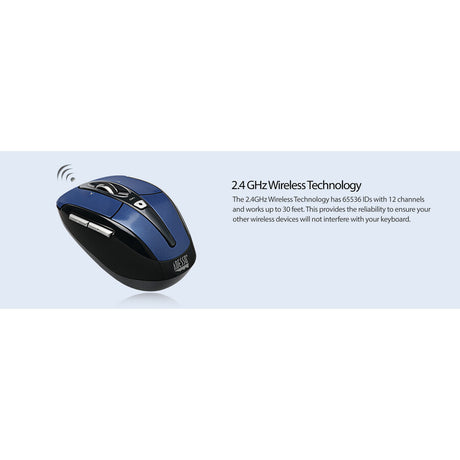 Adesso iMouse S60L Mouse - Radio Frequency - USB - Optical - 6 Button(s) - Blue