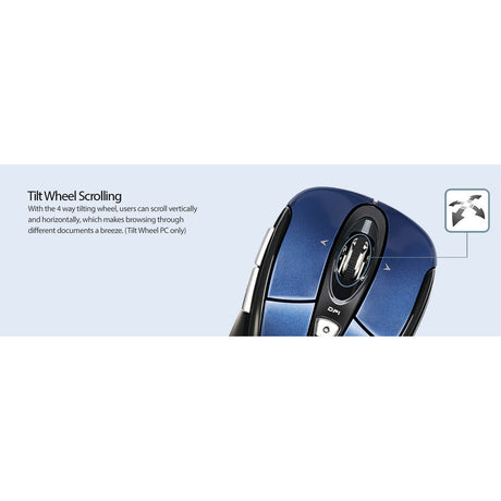 Adesso iMouse S60L Mouse - Radio Frequency - USB - Optical - 6 Button(s) - Blue