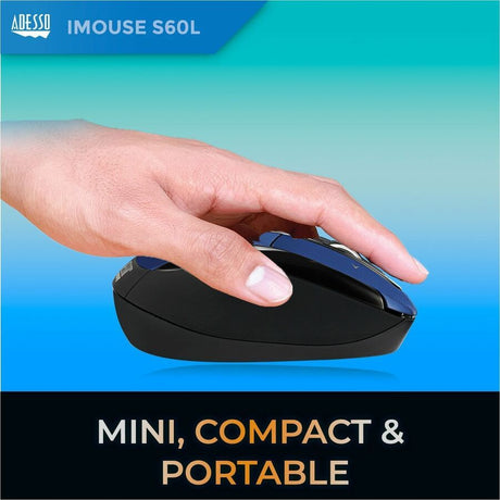 Adesso iMouse S60L Mouse - Radio Frequency - USB - Optical - 6 Button(s) - Blue