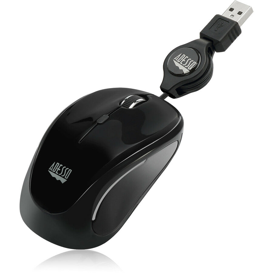 Adesso iMouse S8B Mouse - USB 2.0 - Optical - 3 Button(s) - Black
